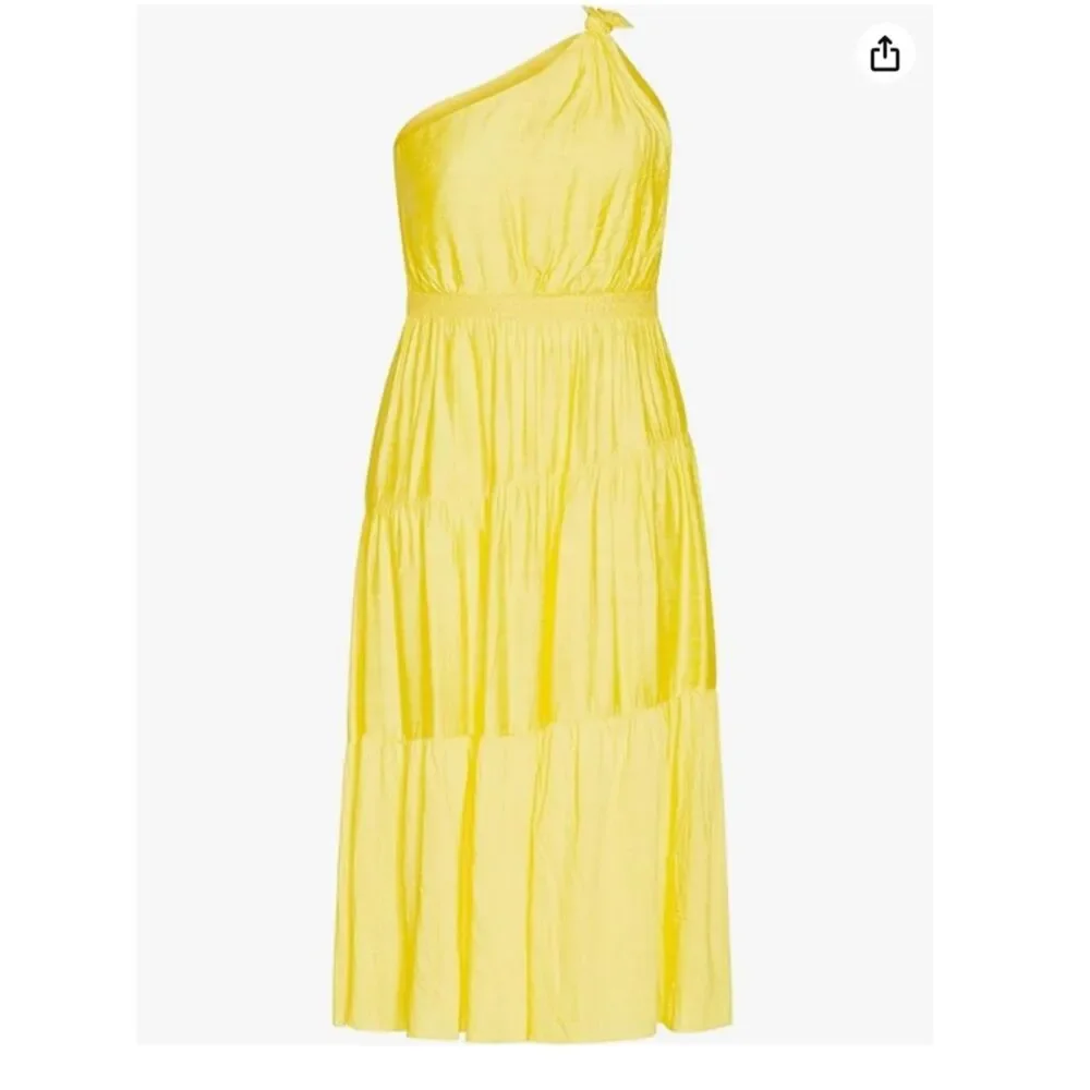 City Chic One-Shoulder Tiered Yellow Maxi Dress - Picture 1 of 4